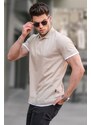 Madmext Beige Basic Polo Neck T-Shirt 5885