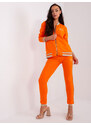 Fashionhunters Oranžová bavlněná tepláková souprava