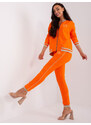 Fashionhunters Oranžová bavlněná tepláková souprava