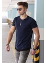 Madmext Basic Navy Blue Men's T-Shirt 4465