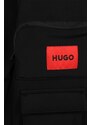 Dětská mikina HUGO černá barva, s kapucí, s aplikací