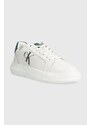 Kožené sneakers boty Calvin Klein Jeans CHUNKY CUPSOLE LACEUP LTH MIX bílá barva, YM0YM00775