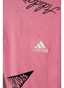 Dětské legíny adidas JG BLUV Q3 TIGH růžová barva, vzorované