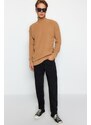 Trendyol Camel Oversize Wide Fit Turtleneck Basic Sweater