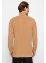 Trendyol Camel Oversize Wide Fit Turtleneck Basic Sweater