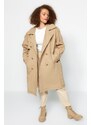 Trendyol Curve Light Khaki Belted Gabardine Trench Coat