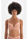 Dagi Salmon Underwire Unpadded Satin Detailed Lace Bra