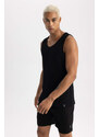 DEFACTO Slim Fit Printed Ribana Crew Neck Sleeveless Undershirt