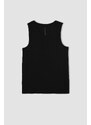 DEFACTO Slim Fit Printed Ribana Crew Neck Sleeveless Undershirt