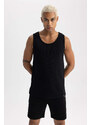 DEFACTO Slim Fit Printed Ribana Crew Neck Sleeveless Undershirt