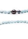 Gaura Pearls Korálkový náhrdelník Mia - sladkovodní perla, přírodní Akvamarín