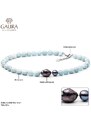Gaura Pearls Korálkový náhrdelník Mia - sladkovodní perla, přírodní Akvamarín