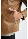 DEFACTO Slim Fit kabát z umělé kůže z umělé kůže
