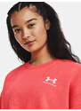 Under Armour Mikina Essential Flc OS Crew-RED - Dámské