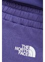 Bavlněné tepláky The North Face fialová barva