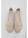 Marjin Women's Knitted Espadrilles Casual Shoes Erlin Beige
