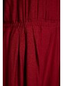 Trendyol Curve Claret Red Woven Overalls with an Elastic Waist