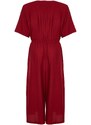 Trendyol Curve Claret Red Woven Overalls with an Elastic Waist