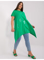 Fashionhunters Zelená asymetrická halenka plus size velikosti