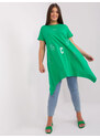 Fashionhunters Zelená asymetrická halenka plus size velikosti