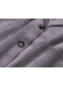 MADE IN ITALY Krátký šedý vlněný přehoz přes oblečení typu alpaka (7108-1)