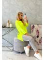 K-Fashion Mikina s potiskem kola žlutá neonová