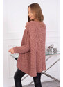K-Fashion Široký oversize svetr tmavě růžový
