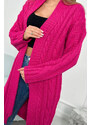 K-Fashion Fuchsiový kostkovaný svetr