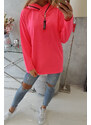 K-Fashion Tunika na zip s kapucí Oversize pink neon