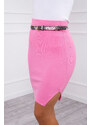 K-Fashion Pruhovaná vypasovaná sukně světle růžová