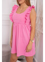 K-Fashion Šaty s volánky na bocích světle růžové