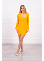 K-Fashion Pruhované vypasované šaty oranžové neonové