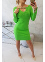 K-Fashion Šaty se zlatým řetízkem zelené neonové