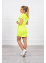 K-Fashion Šaty s kapucí žluté neonové