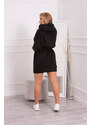 K-Fashion Zateplené šaty s kapucí černé