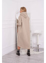 K-Fashion Zateplené šaty s kapucí béžové
