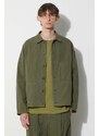 Bavlněná bunda A.P.C. zelená barva