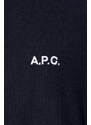 Vlněný svetr A.P.C. pánský, tmavomodrá barva, lehký