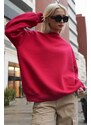 Madmext Fuchsia Crew Neck Basic Sweatshirt