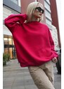 Madmext Fuchsia Crew Neck Basic Sweatshirt