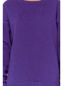 Trendyol Purple Oversize/Comfortable fit Basic Crew Neck Thick/Polarized Knitted Sweatshirt