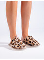 Shelvt BONA SLIPPERS IN LEOPARD PRINT