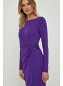 Šaty Lauren Ralph Lauren fialová barva, midi