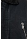 Džínová bunda Calvin Klein Jeans dámská, černá barva, přechodná, oversize