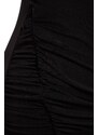 Trendyol Black Fitted Draped Knit Skirt