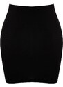 Trendyol Black Fitted Draped Knit Skirt