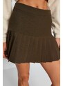 Trendyol Khaki Pleated Mini Woven Skirt