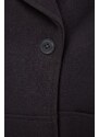 Trendyol Anthracite Oversize široký šálový límec s razítkovaným kabátem