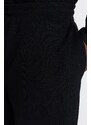 Trendyol Pánské černé vaflové pletené pyžamo v nadměrných velikostech