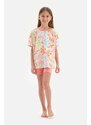 Dagi Multicolour Coral Printed Short Sleeve Pajamas Set